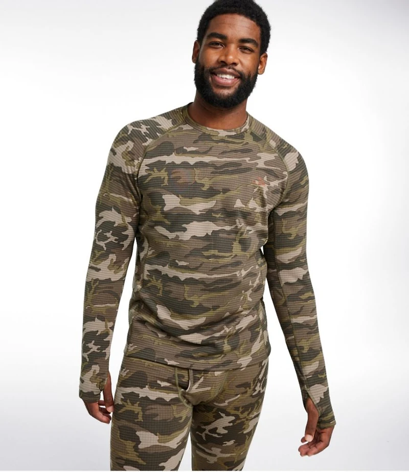 Men's L.L.Bean Heavyweight Base Layer Crew Top, Print