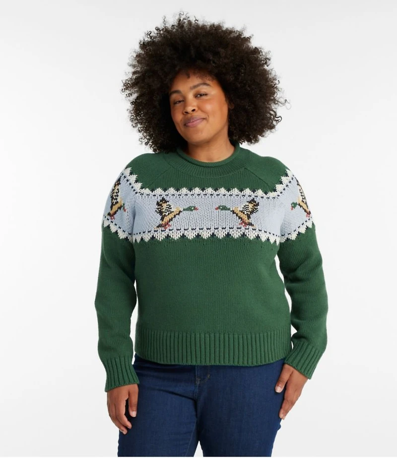 Women's Signature Original Cotton Sweater, Rollneck Novelty