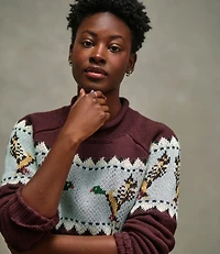 Women's Signature Original Cotton Sweater, Rollneck Novelty