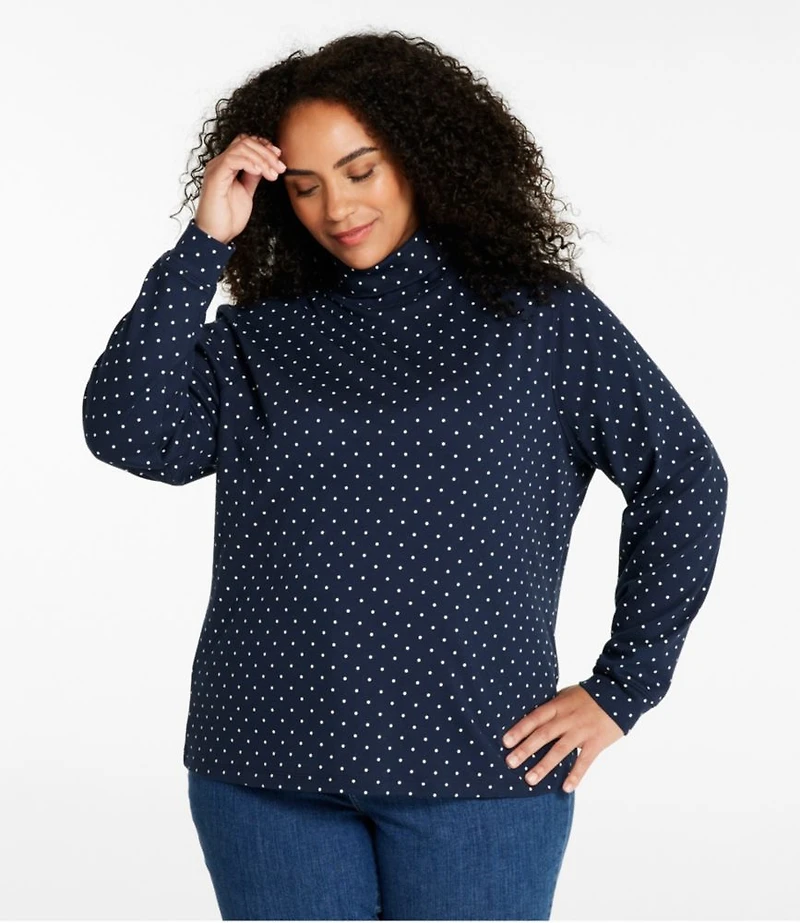 Women's L.L.Bean Interlock Turtleneck, Long-Sleeve Allover Print
