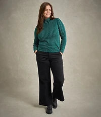 Women's L.L.Bean Interlock Turtleneck, Long-Sleeve Allover Print