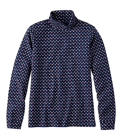 Women's L.L.Bean Interlock Turtleneck, Long-Sleeve Allover Print