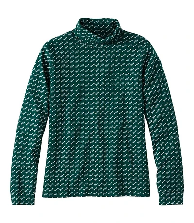 Women's L.L.Bean Interlock Turtleneck, Long-Sleeve Allover Print