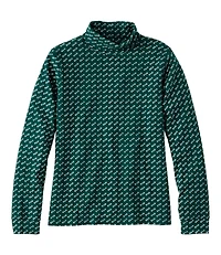 Women's L.L.Bean Interlock Turtleneck, Long-Sleeve Allover Print