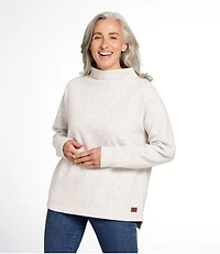 Women's Double L Soft Donegal Sweatshirt, Funnelneck