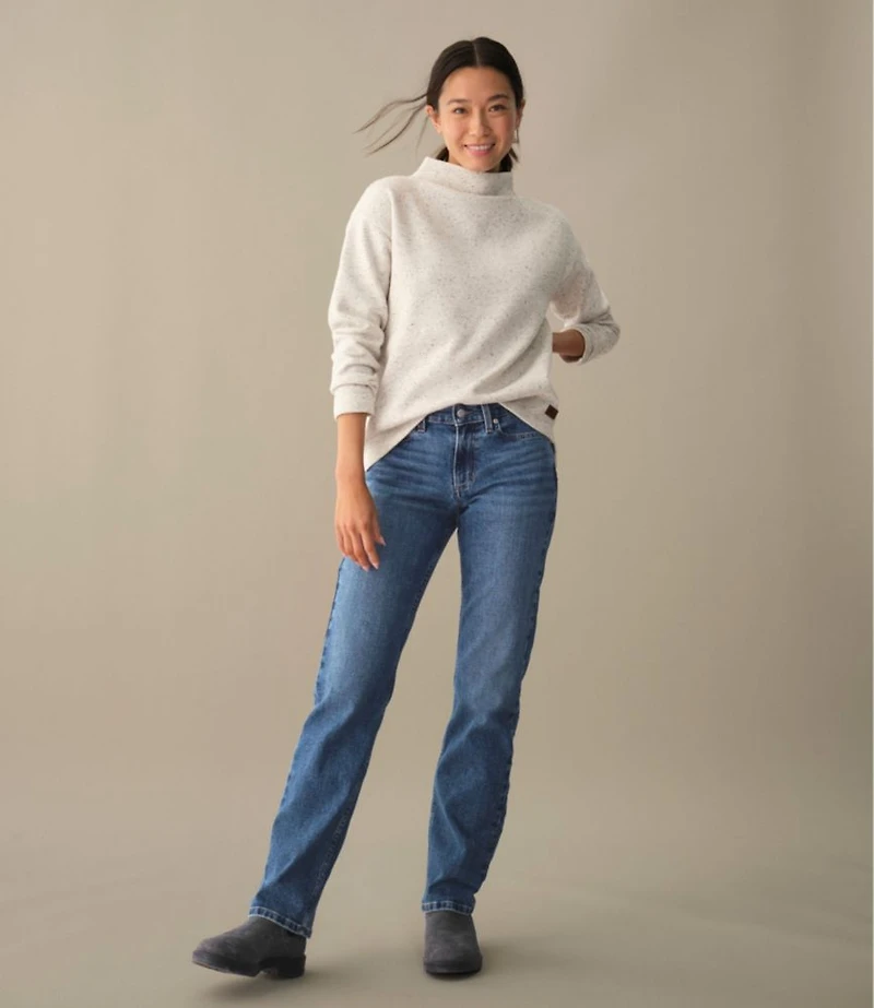 Women's Double L Soft Donegal Sweatshirt, Funnelneck