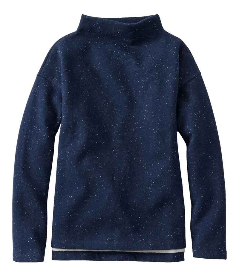 Women's Double L Soft Donegal Sweatshirt, Funnelneck