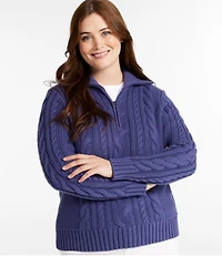 Women's Double L® Cable Sweater, Quarter-Zip