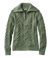 Women's Double L® Cable Sweater, Quarter-Zip