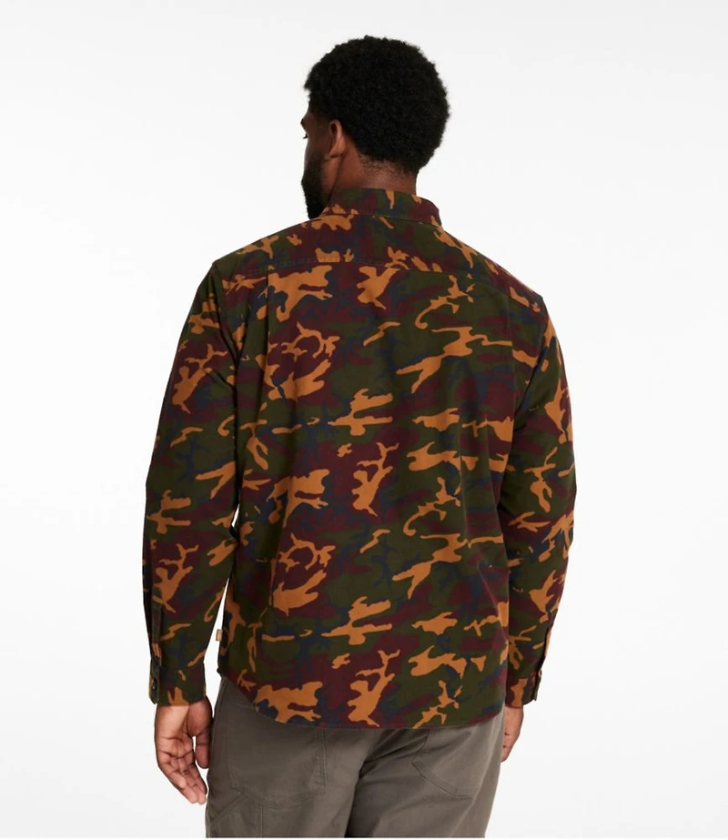 Men's Bean's Moleskin Shirt, Slightly Fitted Untucked Fit, Print