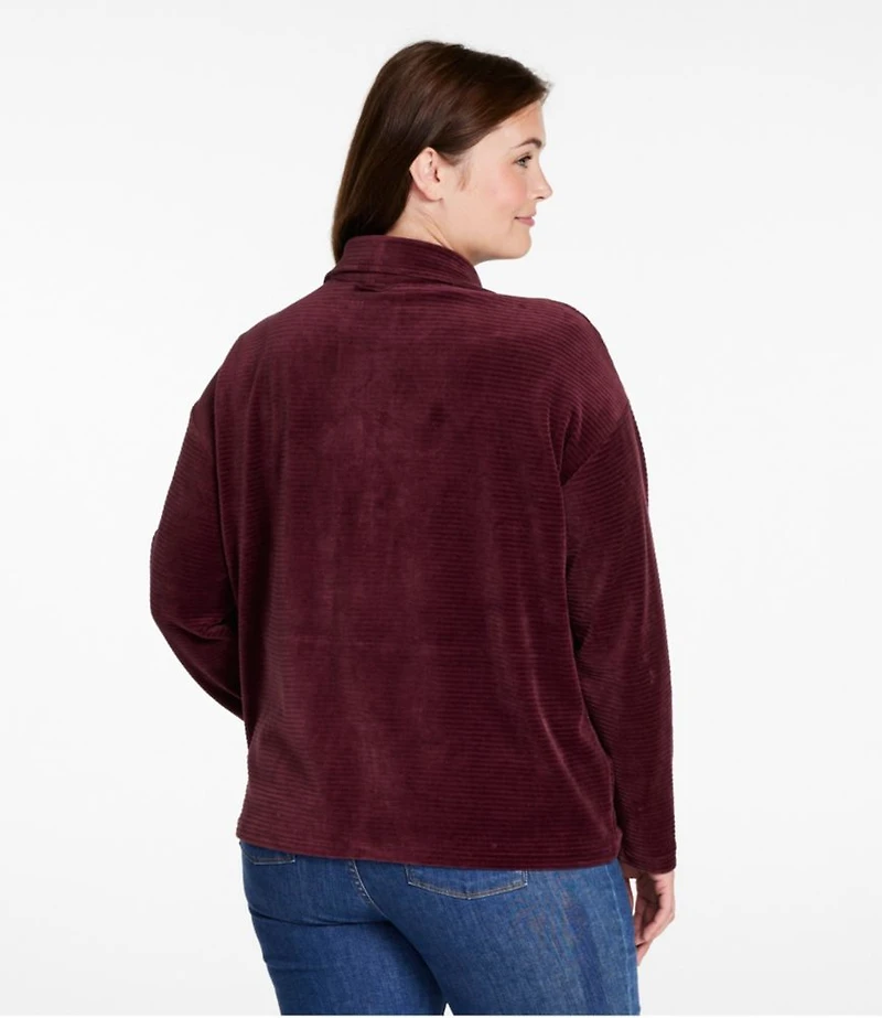 Women's Soft Stretch Corduroy Pullover, Half-Zip