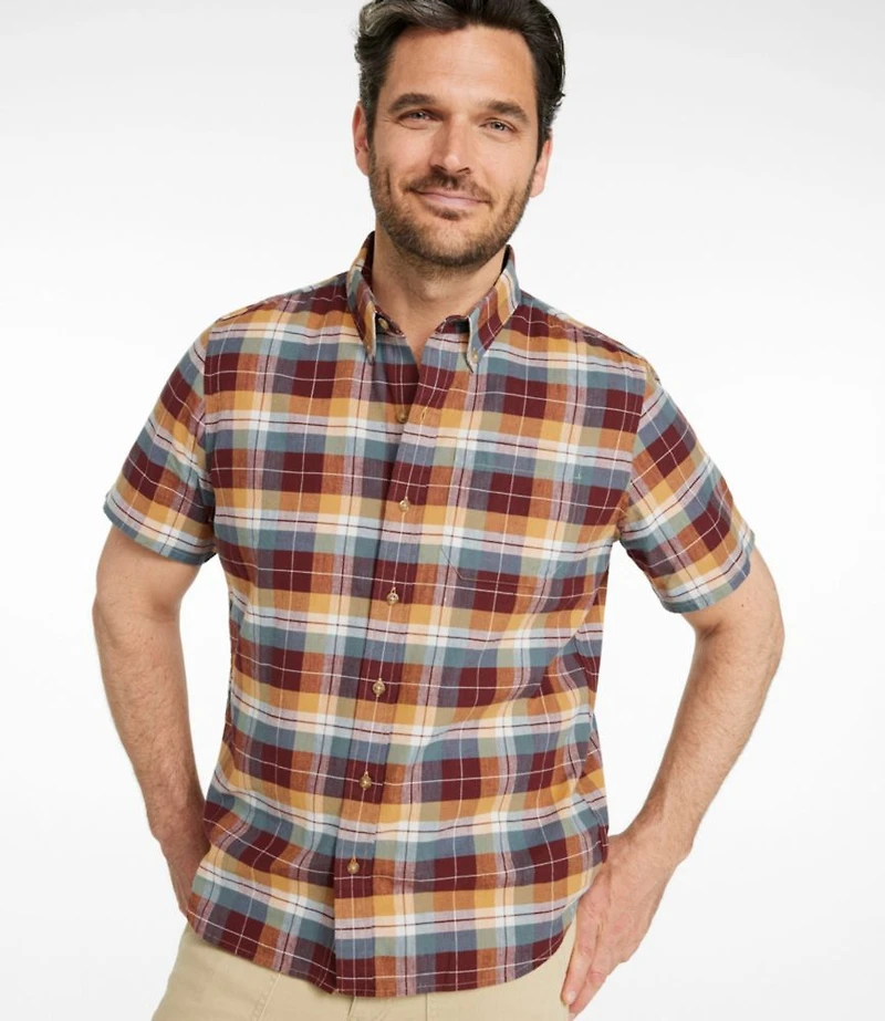 Men's Stonecoast Hemp Shirt, Short-Sleeve, Slightly Fitted Untucked Fit