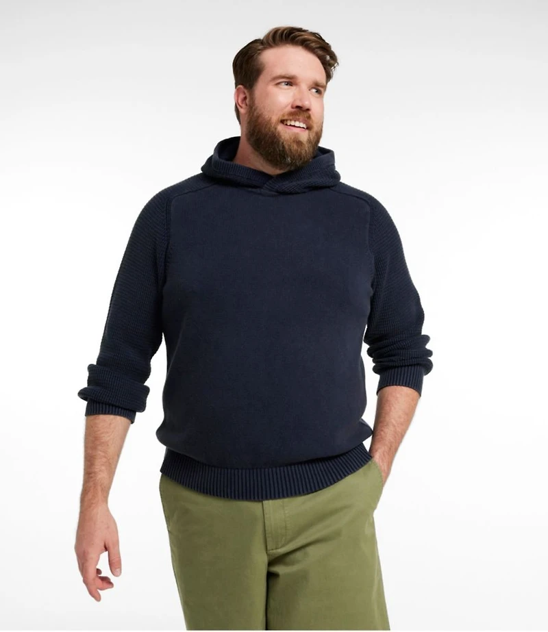 Men's Sunwashed Textured Cotton Sweater, Hoodie