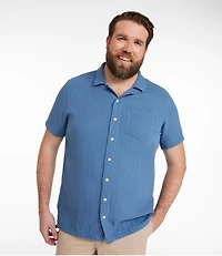 Men's Cloud Gauze Shirt, Short-Sleeve, Slightly Fitted Untucked Fit