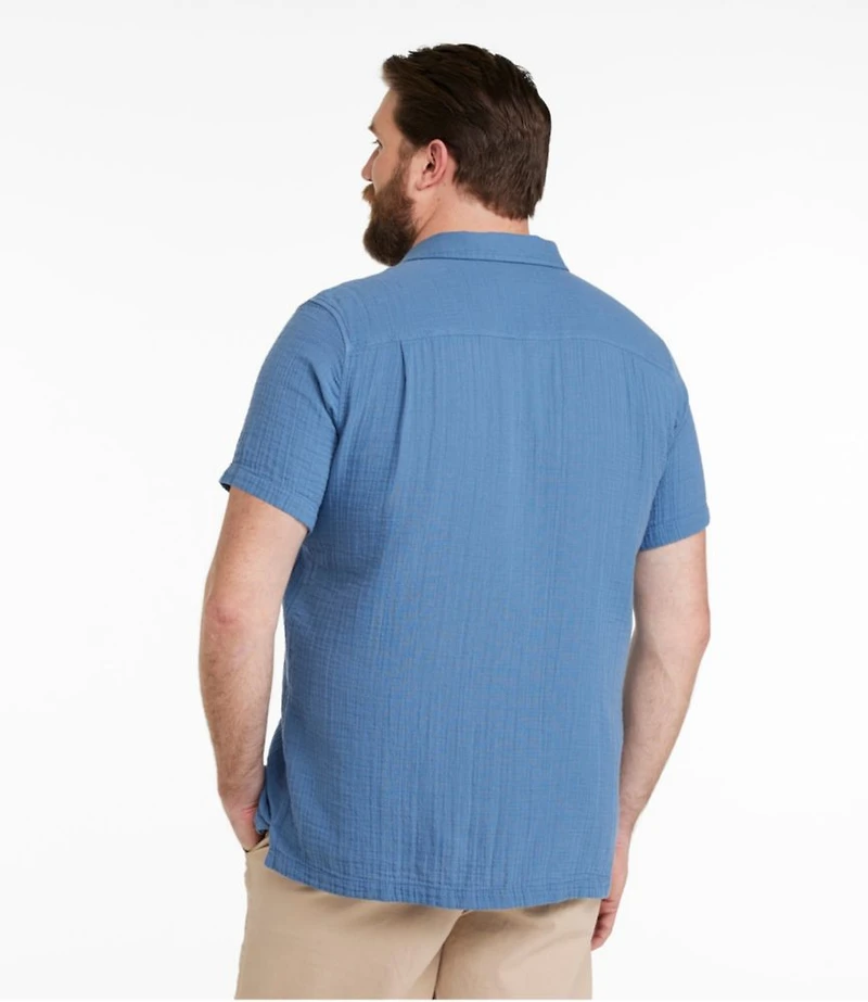 Men's Cloud Gauze Shirt, Short-Sleeve, Slightly Fitted Untucked Fit