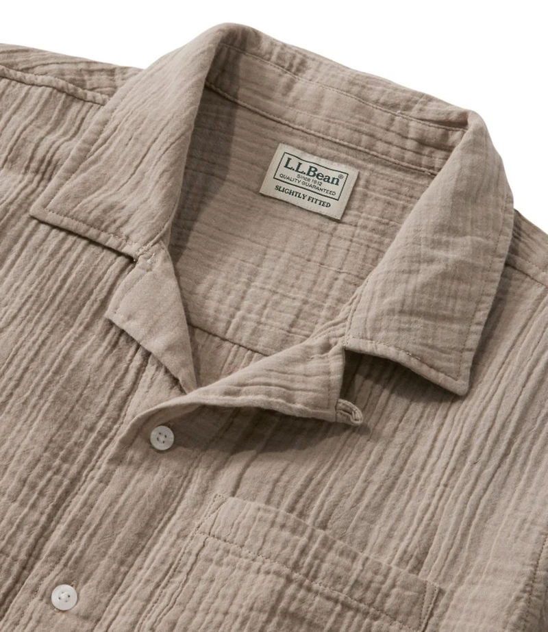Men's Cloud Gauze Shirt, Short-Sleeve, Slightly Fitted Untucked Fit