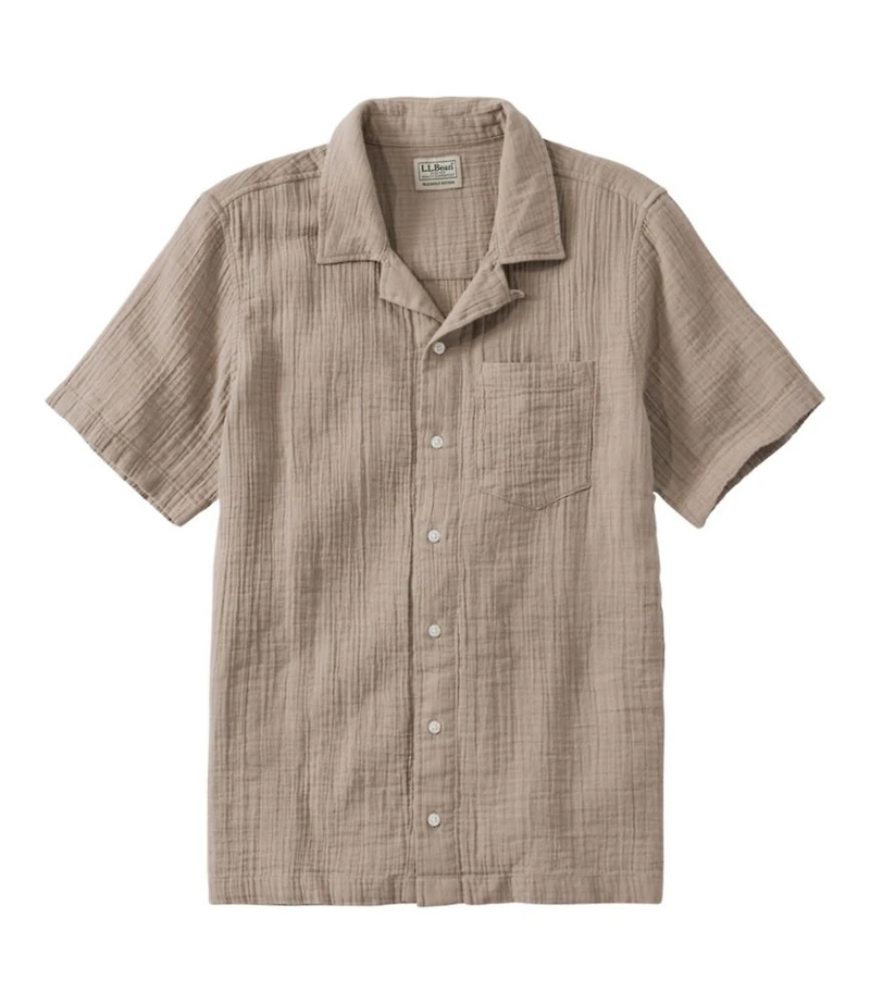 Men's Cloud Gauze Shirt, Short-Sleeve, Slightly Fitted Untucked Fit