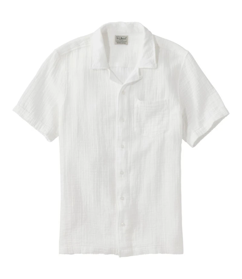 Men's Cloud Gauze Shirt, Short-Sleeve, Slightly Fitted Untucked Fit
