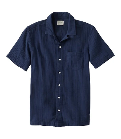 Men's Cloud Gauze Shirt, Short-Sleeve, Slightly Fitted Untucked Fit