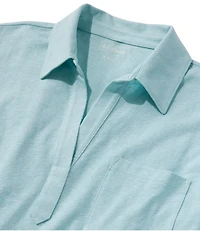 Women's Linen/Cotton Tee, Three-Quarter-Sleeve Splitneck Polo
