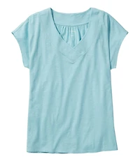 Women's Organic Cotton Tee, V-Neck Cap-Sleeve