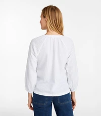 Women's Bean's Seacoast Seersucker Splitneck Shirt
