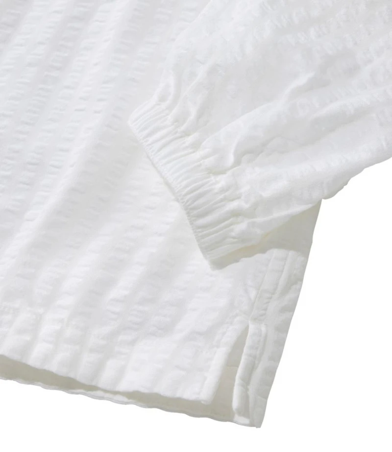 Women's Bean's Seacoast Seersucker Splitneck Shirt
