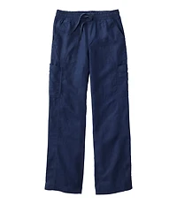 Women's Premium Linen Breezy Pull-On Utility Pants, Mid-Rise Wide-Leg