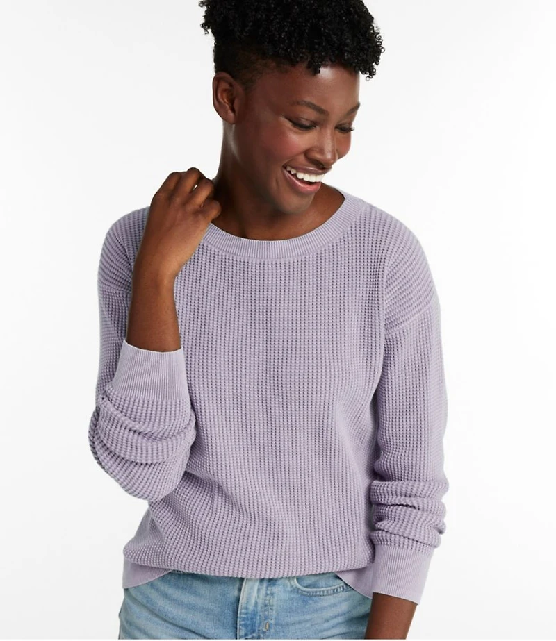 Women's Sunwashed Waffle Sweater, Pullover