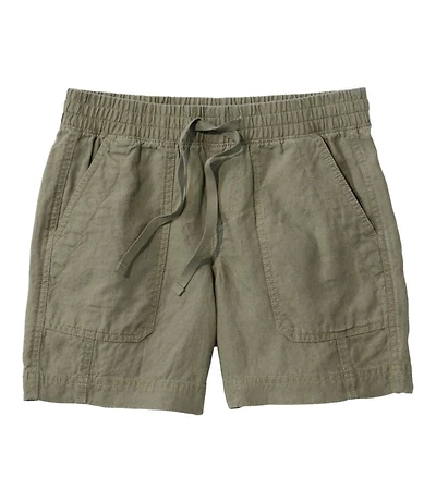 Women's Premium Washable Linen Shorts, Mid-Rise 6"
