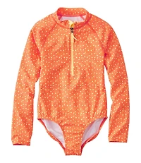 Girls' Watersports Swimwear, Rashguard One-Piece