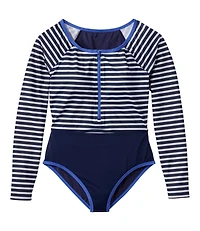 Women's Coastal Essentials Swimwear, Long-Sleeve Tanksuit Print