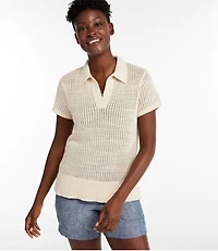 Women's Organic Cotton Slub Pointelle Sweater