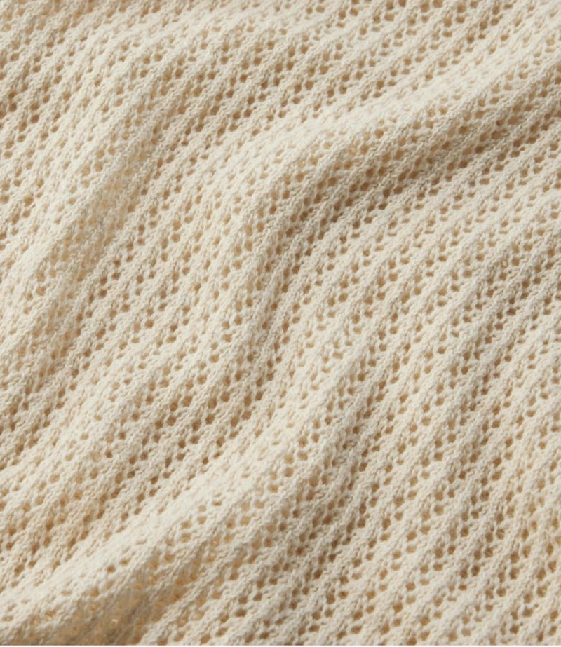 Women's Organic Cotton Slub Pointelle Sweater