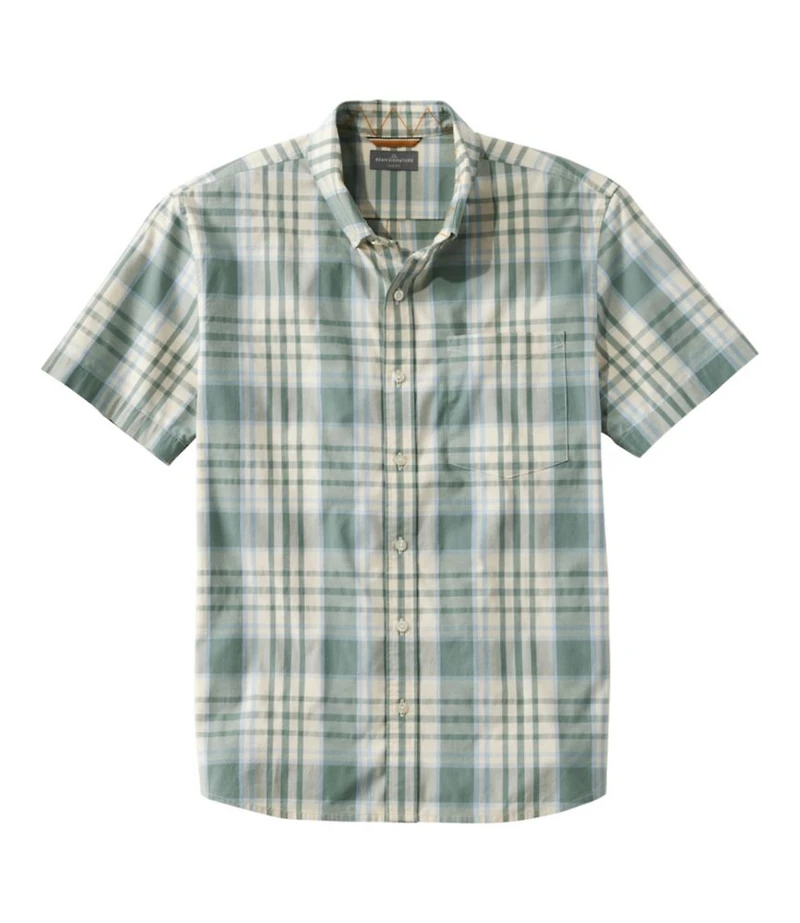 Men's Signature Stretch Poplin Shirt, Short-Sleeve, Slim Fit