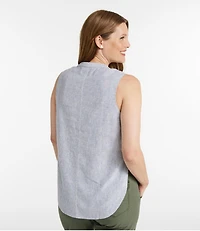 Women's Signature Linen-Blend Button-Front Shirt, Sleeveless