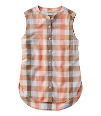 Women's Signature Linen-Blend Button-Front Shirt, Sleeveless