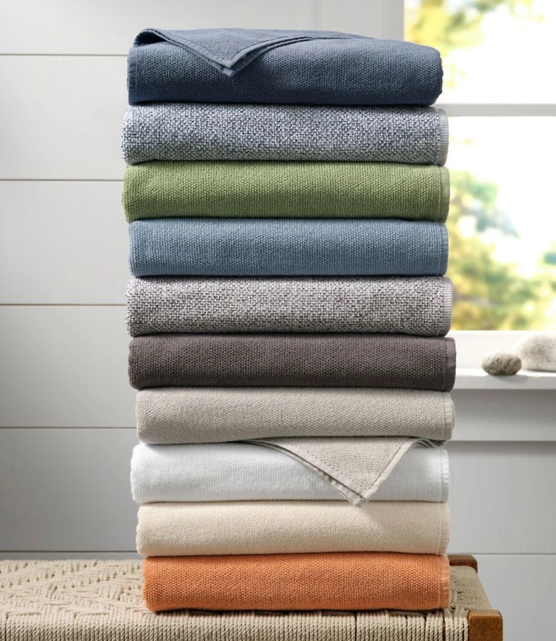 Organic Textured Cotton Towel, Marled