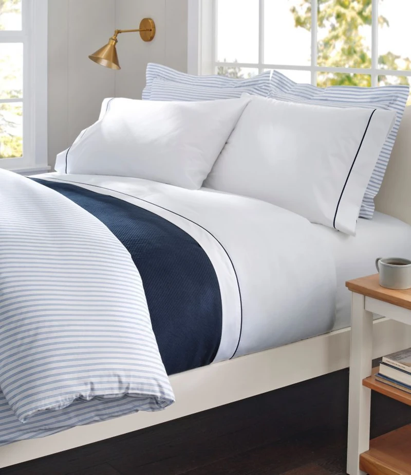Premium Egyptian Percale Sheet Collection, Satin Stitch