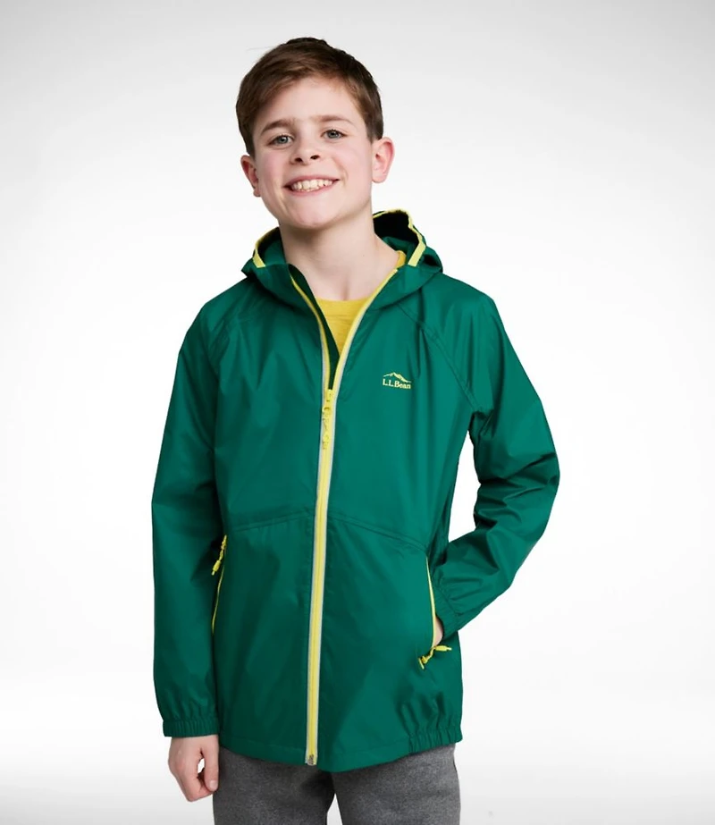 Kids' Wind and Rain Jacket, Reflective Zipper