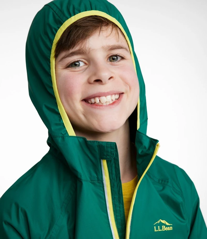 Kids' Wind and Rain Jacket, Reflective Zipper