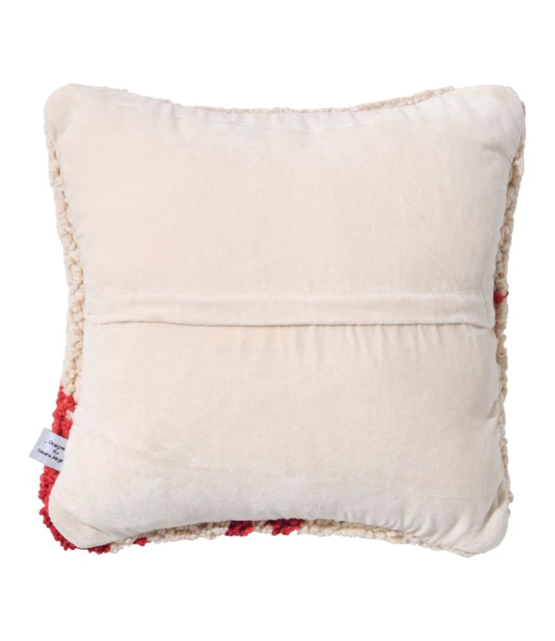 Wool Hooked Throw Pillow, Red Lobster, 14" x 14"