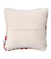 Wool Hooked Throw Pillow, Red Lobster, 14" x 14"