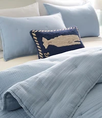 Wool Hooked Throw Pillow, Whale, 12" x 18"