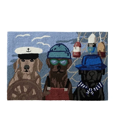 Indoor/Outdoor Vacationland Rug, Seaside Dogs