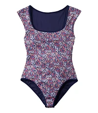 Women's Coastal Essentials Swimwear, Squareneck Tanksuit Print