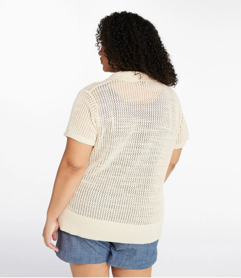 Women's Organic Cotton Slub Pointelle Sweater