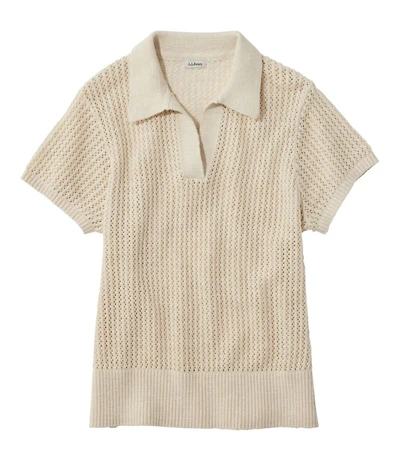 Women's Organic Cotton Slub Pointelle Sweater