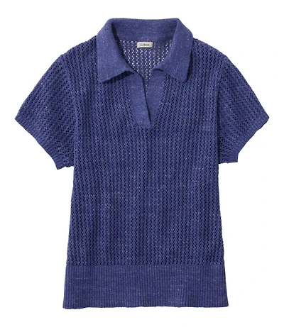 Women's Organic Cotton Slub Pointelle Sweater