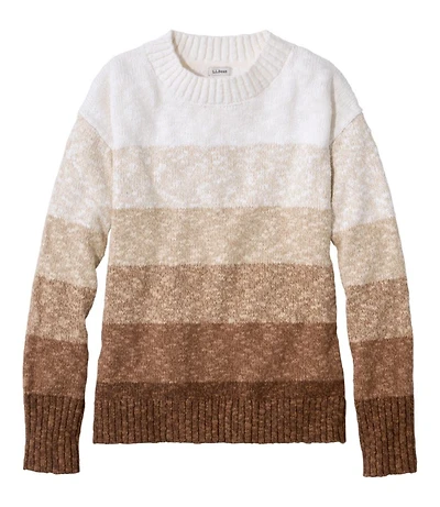 Women's Cotton Ragg Sweater, Crewneck Stripe